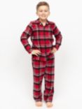 Minijammies Kids' Check Cotton Pyjama Set, Red