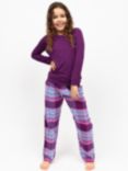 Minijammies Kids' Check Pyjama Set, Purple