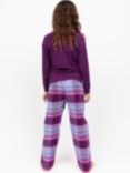 Minijammies Kids' Check Pyjama Set, Purple