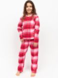 Minijammies Kids' Check Cotton Pyjama Set, Red