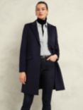 Hobbs Petite Cavendish Wool Coat, Navy