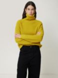 Jigsaw Fishermans Rib Merino Wool Jumper, Mustard