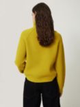 Jigsaw Fishermans Rib Merino Wool Jumper, Mustard