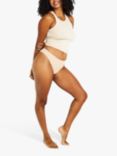 Modibodi Au Naturel Seamfree Hi-Leg Cheeky Brief Period Knickers, Light-to-Moderate Absorbency, Porcelain