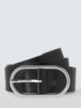 John Lewis Fine Oval Silver Belt, Black