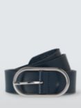 John Lewis Fine Oval Silver Belt, Navy