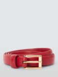 John Lewis Narrow Buckle Leather Belt, Red