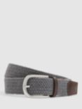 Reiss Easton Woven Belt, Grey Melange