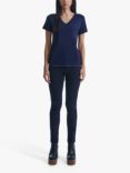 James Lakeland Metallic Trim V-Neck T-Shirt, Navy