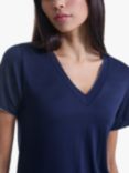 James Lakeland Metallic Trim V-Neck T-Shirt, Navy