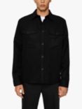 J.Lindeberg Flat Wool Overshirt, Black