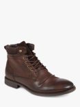 Jones Bootmaker Docklands Leather Lace-Up Ankle Boots, Dark Brown