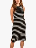 Bshirt Lift The Flap Stripe Rib Racer Organic Cotton Nursing Dress, Black/White