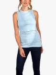 Bshirt Lift The Flap Rib Racer Organic Cotton Nursing Vest Top, Ice Blue