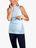 Bshirt Lift The Flap Rib Racer Organic Cotton Nursing Vest Top, Ice Blue