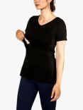 Bshirt Lift The Flap Nursing V-Neck T-Shirt, Black