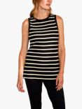 Bshirt Rib Racer Organic Cotton Vest Top, Black/White