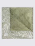 Moss Silk Paisley Pocket Square, Green