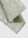 Moss Silk Paisley Pocket Square, Green