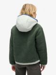 Superdry Vintage Hooded Sherpa Jacket, Green Mid