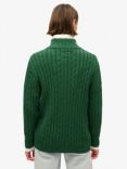 Superdry Knitted Rugby Henley Jumper, Forest Green