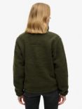 Superdry Vintage Retro Half Zip Fleece Jumper, Army Khaki Green