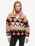 Superdry Super Soft Printed Henley Jumper, Cream Terry Print