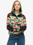 Superdry Super Soft Printed Henley Jumper, Nava Quilt Print