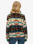 Superdry Super Soft Printed Henley Jumper, Nava Quilt Print