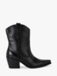 Carvela Maven Leather Pointed Calf Cowboy Boots, Black