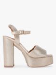 Carvela Sky High Embellished Block Heeled Sandals, Gold