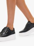 Carvela Connected Woven Leather Chunky Laceless Trainers, Black