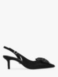 Carvela Regal Bow Embellished Pointed Slingback Courts, Black