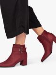 Paradox London Aspen Pointed Heeled Ankle Boots, Burgundy