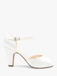 Paradox London Cyan Block Heel Strappy Court Shoes, Ivory