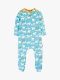 Frugi Baby Easy Printed Sleepsuit, Blue/Multi