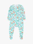 Frugi Baby Easy Printed Sleepsuit, Blue/Multi