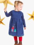 Frugi Kids' Inara Cord Dress, Navy/Multi