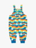 Frugi Baby Cosy Parsnip Dungarees, Blue/Multi