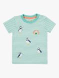 Frugi Baby Organic Cotton Little Embroidered T-Shirt, Moss/Multi