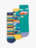 Frugi Kids' Rock My Alpine Adventure Socks, Pack of 3