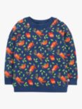 Frugi Kids' Organic Cotton Easy On Printed Jumper, Navy/Multi