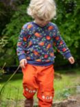 Frugi Kids' Organic Cotton Easy On Printed Jumper, Navy/Multi