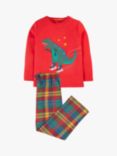 Frugi Kids' Caden Check Pyjamas, Red/Multi