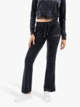 Juicy Couture Regal Lisa Velour Flared Joggers, Black