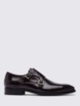 Moss John White Monkton Leather Double Monk Shoes, Brown