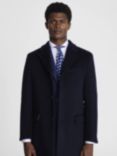 Moss Wool Cashmere Blend Double-Faced Epsom Overcoat, Blue