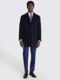 Moss Wool Cashmere Blend Double-Faced Epsom Overcoat, Blue