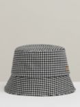 Reiss Rosa Wool Dogtooth Bucket Hat, Black/White