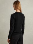 Reiss Annie Wool Cashmere Blend Crew Neck Jumper, Black